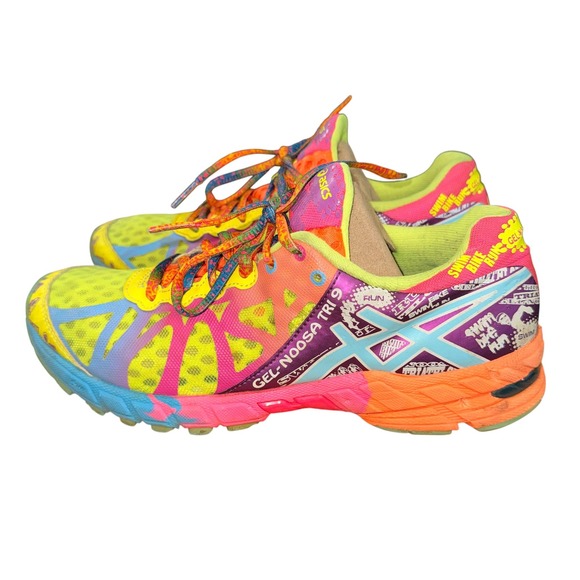 ASICS Gel-Noosa Tri 9 Womens 8 Pre-Owned Running Shoes Multi-Color Neon T458N - Picture 6 of 14